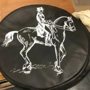 Horse Dressage Wheel Cover Black & White