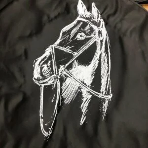 Horses Head Wheel Cover Black & White