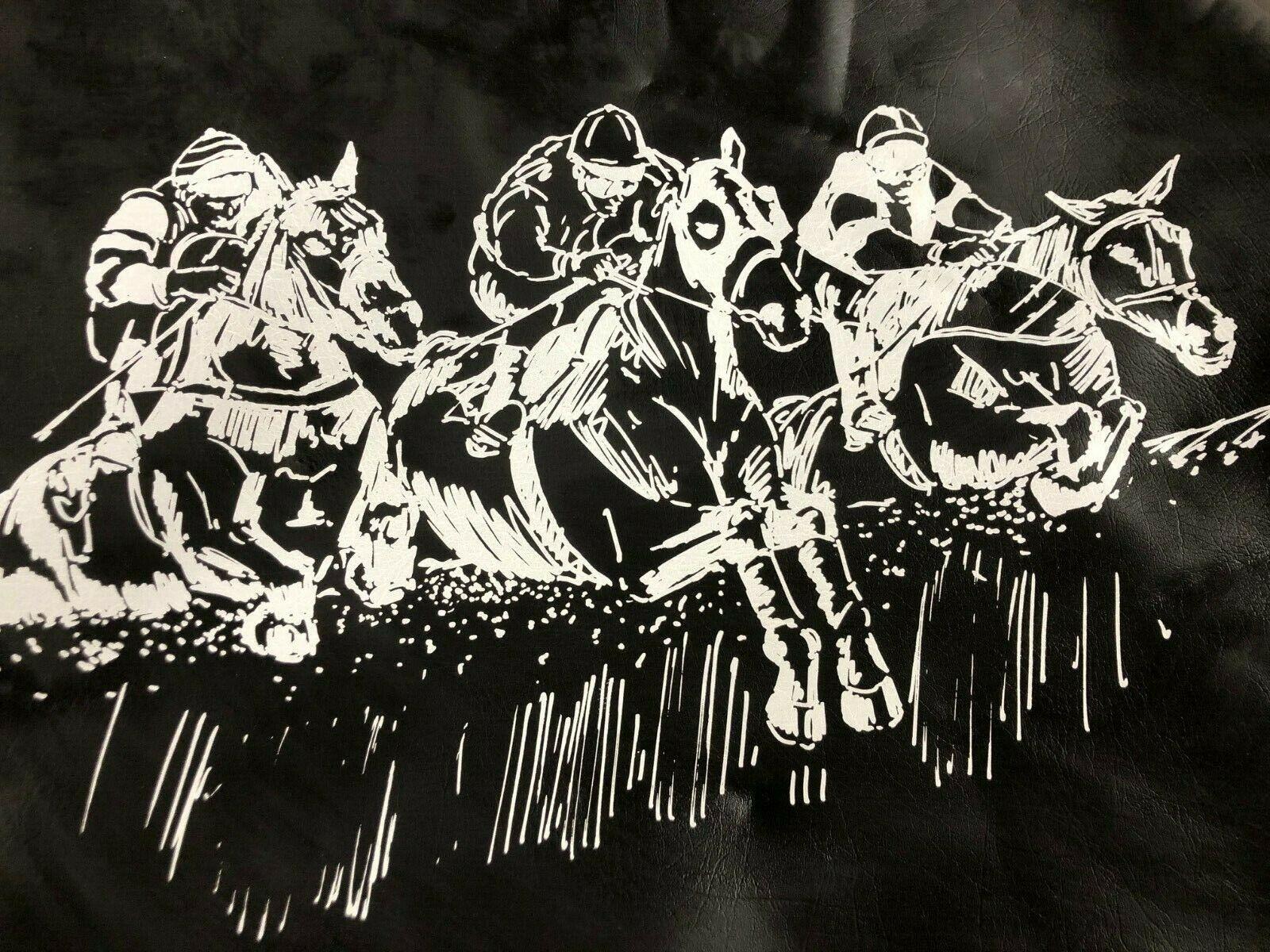 Race Horse Wheel Cover Black & White