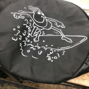 Surf Dude Wheel Cover Black & White