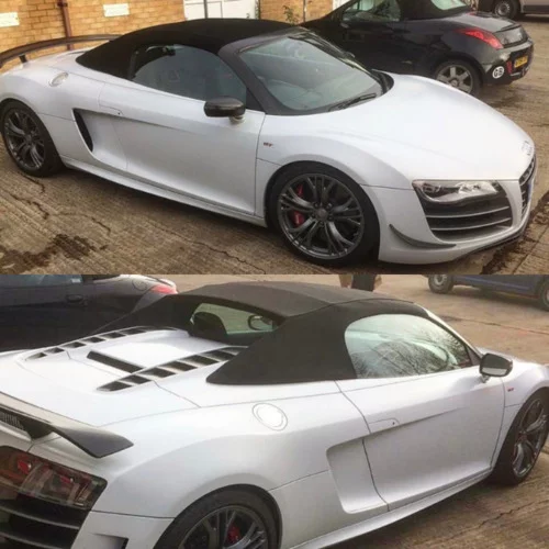 Audi R8 – New hood made in black mohair from the original pattern.